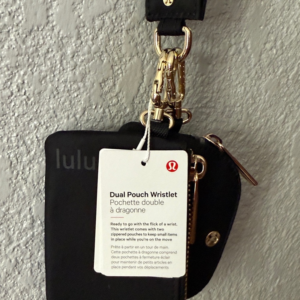Lululemon Dual Pouch Wristlet in black/gold/white opal - Picture 4 of 4